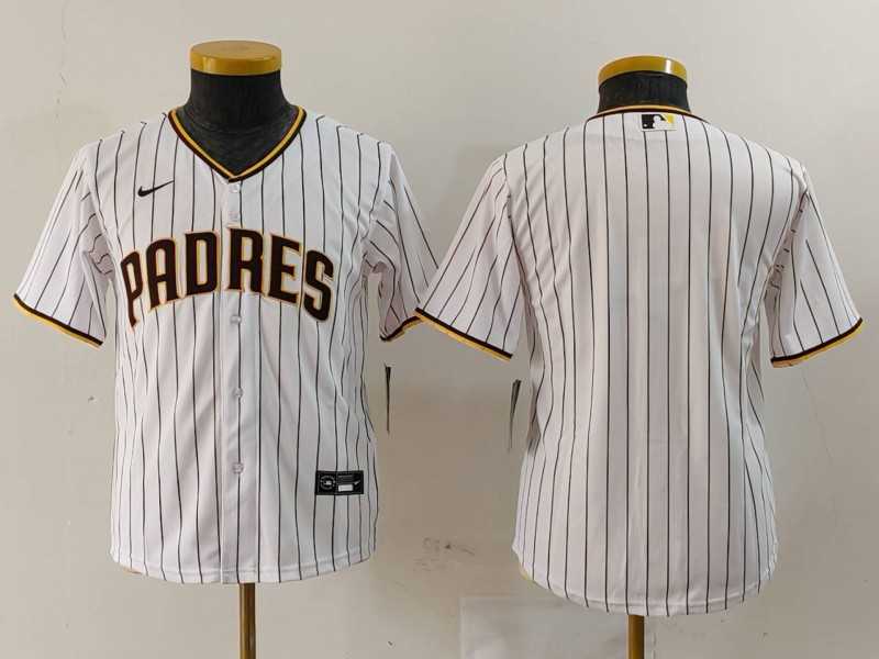 Youth San Diego Padres Blank White 2023 Cool Base Stitched Jersey 500w